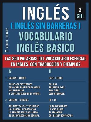 cover image of Inglés (Inglés Sin Barreras) Vocabulario Ingles Basico--3--GHI